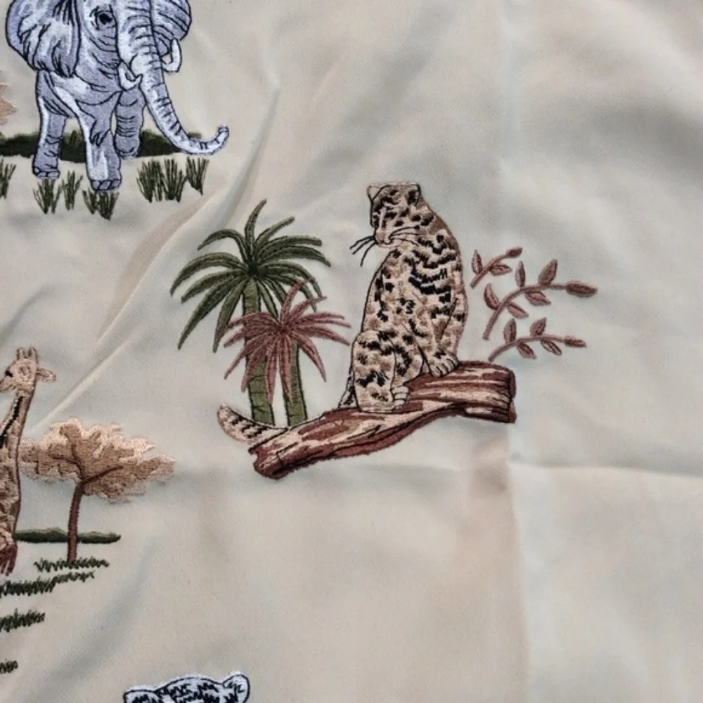 Bon Worth | Embroidered Animals on Tan Sleeve Desert Nature Safari - Picture 7 of 9